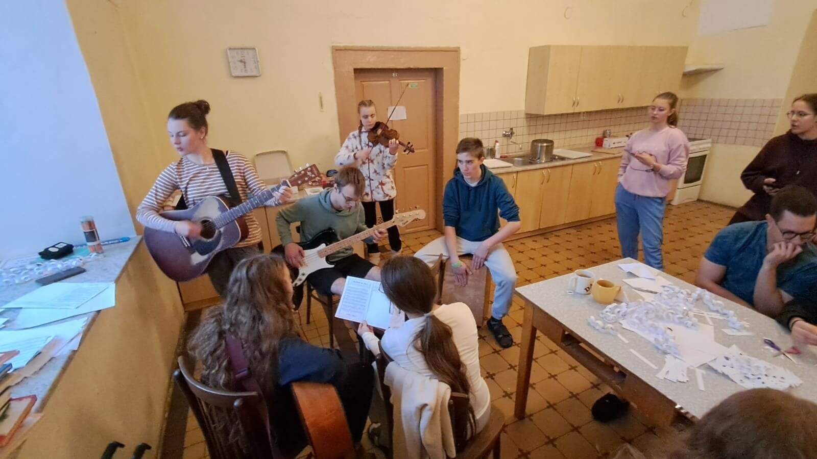 Schola PEHUMA při zkoušce